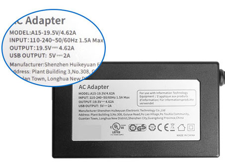 Slim Universal Laptop AC Adapter With USB/LCD 90W